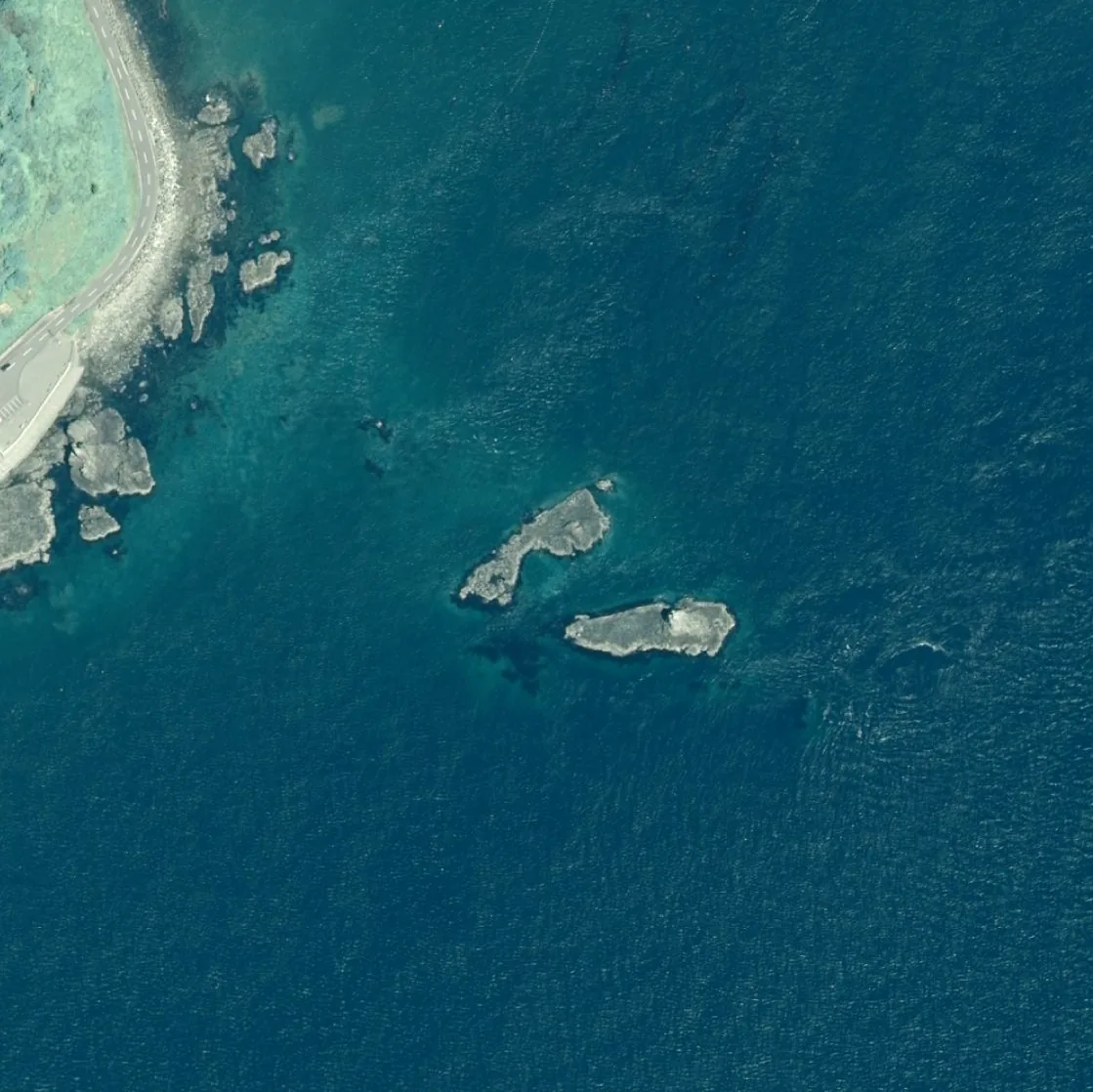 イカリカイ島の航空写真