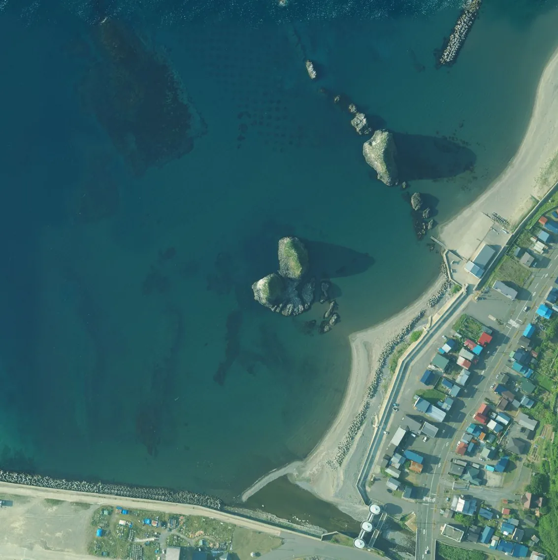三本杉岩の航空写真
