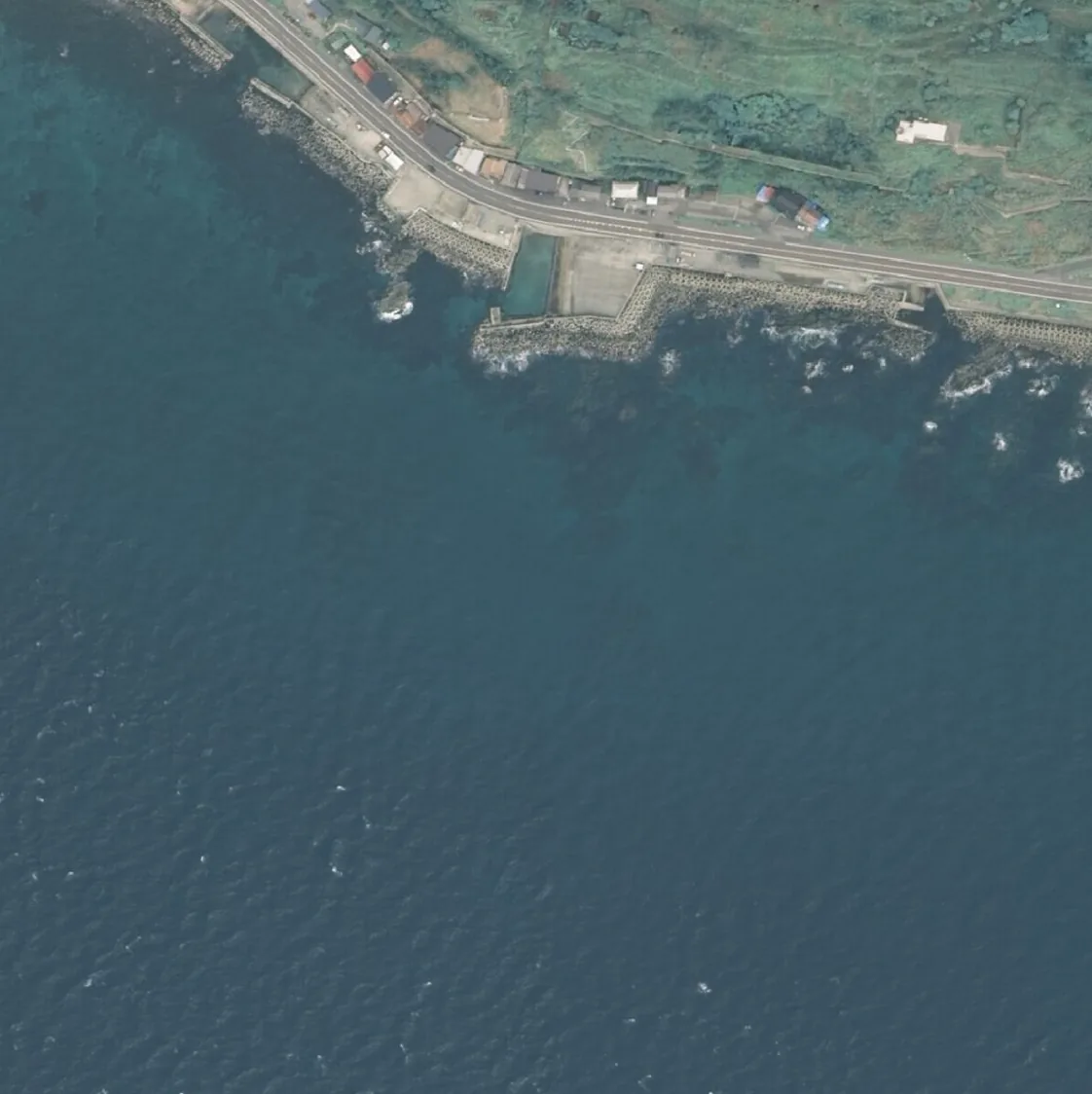 汐首岬南小島の航空写真