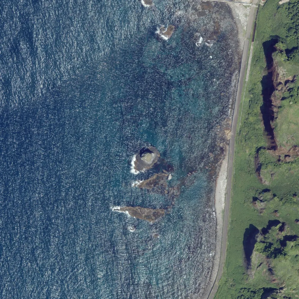 たこ岩の航空写真