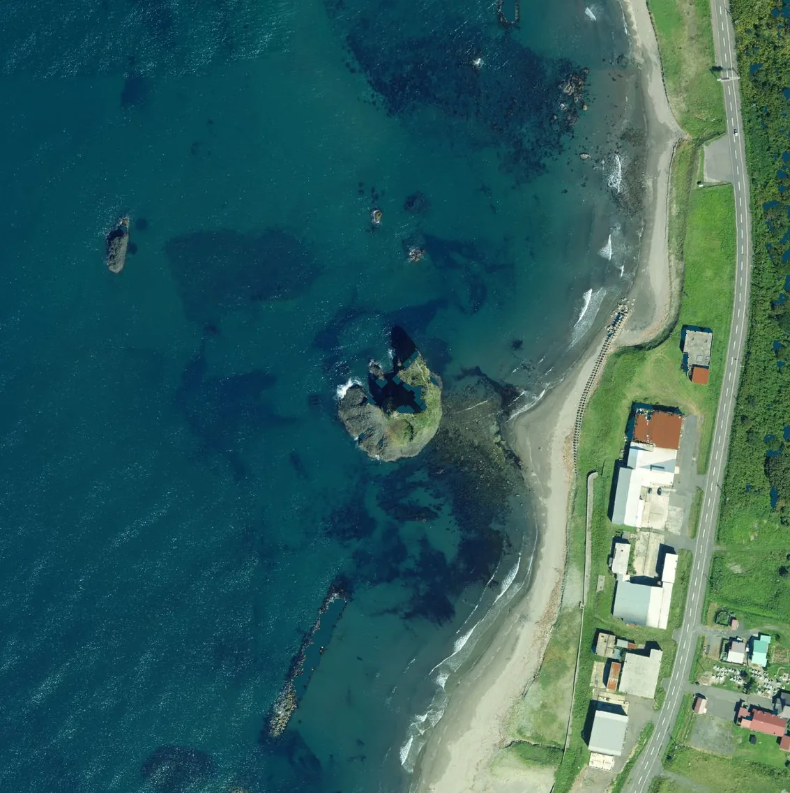 輪掛岩の航空写真