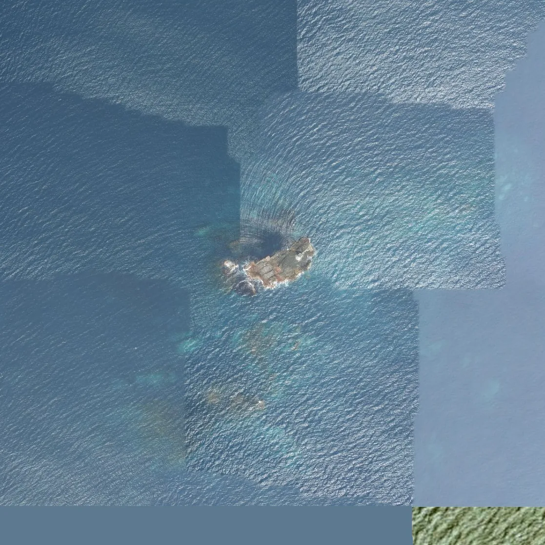 ヨシ島の航空写真